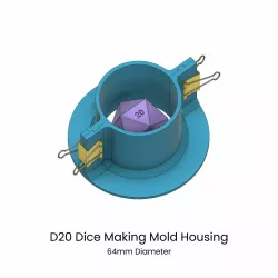 D20 Dice Cylinder Mold Housing [64mm], Make Sharp Edge Dice Moulds, Resin DND Mold Master
