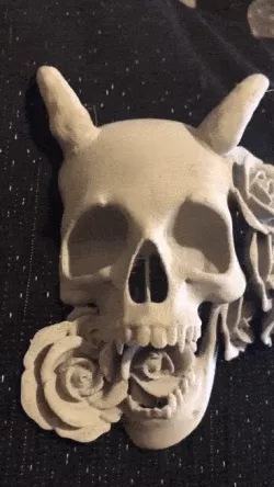 Devil skull with roses