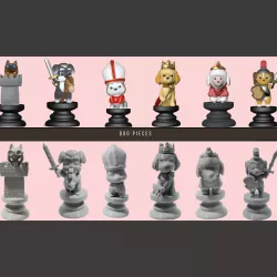 Dog Chess Pieces