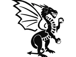 Dragon with Balls - printed drawing