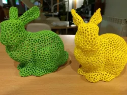 Easter Bunny Voronoi with support. Lapin Voronoi avec support