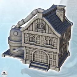 Fantasy alchemist house with cistern and pipes (7) - Alkemy Lord of the Rings War of the Rose Warcrow Saga