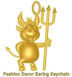 Fashion Decor earing Tiket keychain Imp Hell keyring trinket necklace pendant key-keeper d-04 3d-print and cnc
