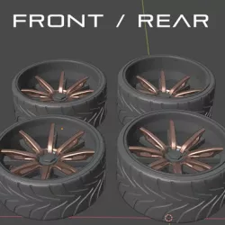 FORG 3D Style Wheel set FRONT AND REAR w/ 2 offsets