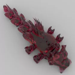 funny articulated dragon shaking his head