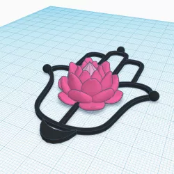 Hamsa Hand, the Hand of God, Hand of Fatima, lotus flower - keychain, home wall decoration