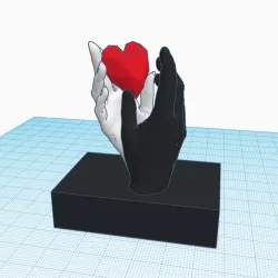 Hands holding heart sculpture, Love gift, engagement gift, marriage, proposal