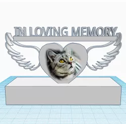 Heart with angel wings on stand, In loving memory of someone special, remembrance, commemoration, memorial gift