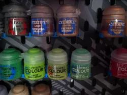 Hobby Paint Organizer (Compatible with Ikea Skadis pegboard and certain Citadel, Vallejo and AK Interactive wargame products.)