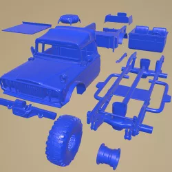 JEEP KAISER M715 OLIVE DRAB OGRE 1967 PRINTABLE CAR IN SEPARATE PARTS