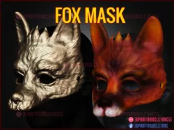 Kitsune Fox Mask - Cosplay Costume Halloween