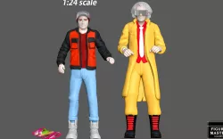 MARTY MCFLY DOC EMIT BROWN stand BACK TO THE FUTURE 2 FIGURINE MINIATURE 1:24 3D PRINT