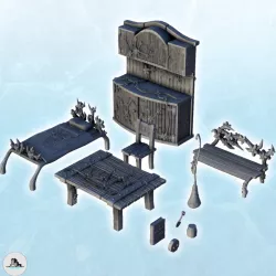 Medieval fantasy house interior (set of 10 pieces) (6) - Alkemy Lord of the Rings War of the Rose Warcrow Saga