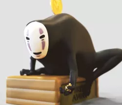 No-Face shelving display rack -Piggybank-spirited away-千与千寻-千と千尋の神隠-Studio Ghibli-Fanart