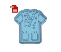 Nurse/Doctor Scrub Cookie Cutter and Stamp #2