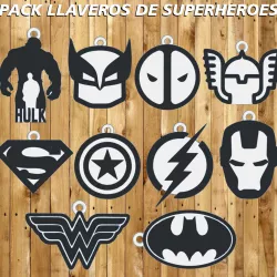 PACK 10 KEY RINGS "SUPERHEROES" / KEY CHAIN