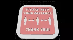 Please keep distance text/stencil/ sign