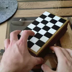 Portable Chess Set in Wooden Look - Travel Chess Board