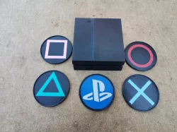 PS4 COASTERS + MINI CONSOLE COASTER HOLDER
