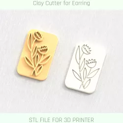 Rose Flower Clay Stamp, Ceramic Stamp, Clay Texture, STL Earring