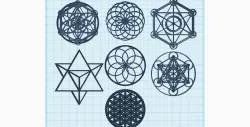 Sacred geometry, Flower of Life, Seed of Life, Metatron's Cube, Merkaba, platonic solids PACK of 7 models