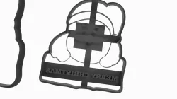 Santa Clau cookie cutter with word merry christmas stamp