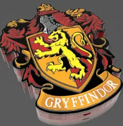 Small color Gryffindor Coat of Arms lamp