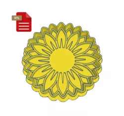 Sunflower Cookie Cutter with Stamp STL FILE
