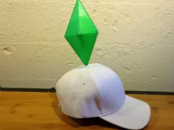 The Sims Plumbob LED Hat, A Casual One Piece Costume, Wearable Plum Bob Sim Diamond with Headband Strap for Cosplay, Comiccon, Halloween