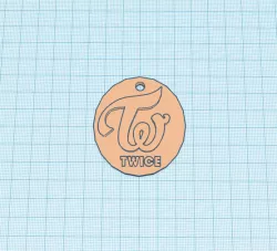 Twice K-pop girl group 3D logo keychain necklace