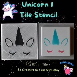 Unicorn 1 Tile Stencil