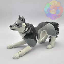 Wolf - Flexi Articulated Animal (print in place, no supports)
