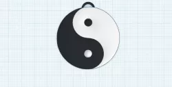 Yin Yang symbol keychain, ying yang pendant