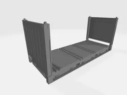 1:76 OO 20 foot Flat Rack Container with end boards