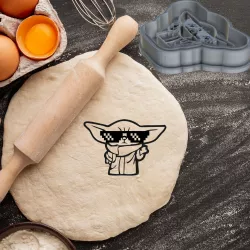Baby Yoda Grogu cookie cutter pastry dough biscuit sugar food