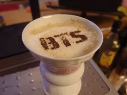 BTS coffee stencil