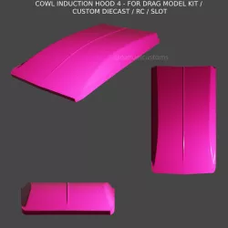COWL INDUCTION HOOD 4 - FOR DRAG MODEL KIT / CUSTOM DIECAST / RC / SLOT