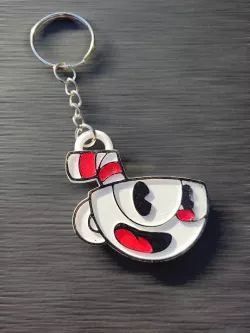 Cuphead Face Keychain