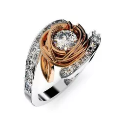 Curved Rose Flower Ring