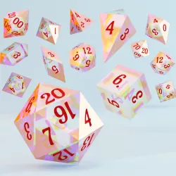 Dice Masters Set - 14 Shapes - Aladin Font - Supports Included