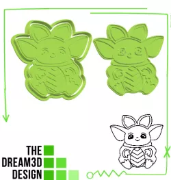 EASTER GROGU (THE CHILD -LITTLE YODA) COOKIE CUTTER STAMP N DEBOSSER