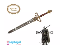 Elden Ring Sword of Night and Flame Digital 3D Model - File Divided for Facilitated 3D Printing - Elden Ring Cosplay - Straight Sword