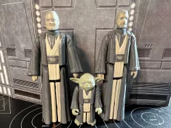 FORCE GHOST ANAKIN SKYWALKER, OBI-WAN KENOBI, YODA, VINTAGE CUSTOM STAR WARS ACTION FIGURE, KENNER 3.75", CUSTOM 1/18 JEDI FIGURE