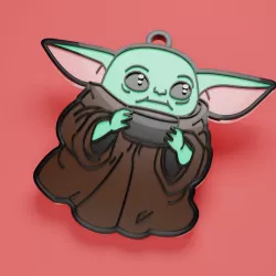Grogu Mandalorian 2d Keychain