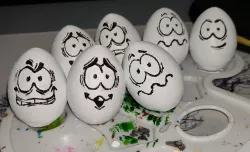 group of 4 expressive eggs