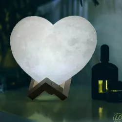 Heart shape lamp with moon texture