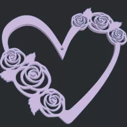 Heart six Roses