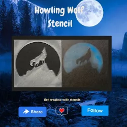 Howling Wolf Stencil