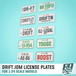 Japanese license plates for rc drifting and scale model cars