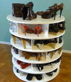 Laser Cut Circular Shoe Rack Round Shape Shoe Cabinet 6mm
